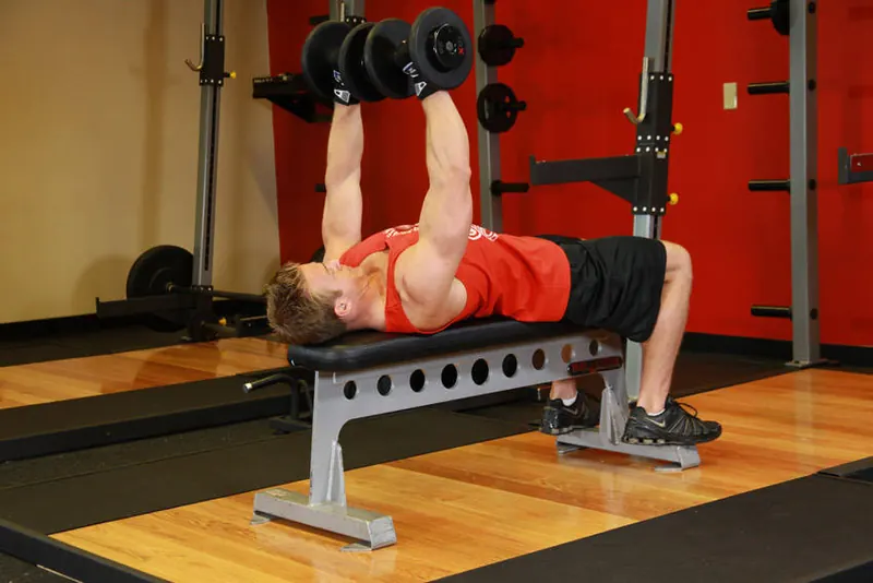 Dumbbell Bench Press: end position