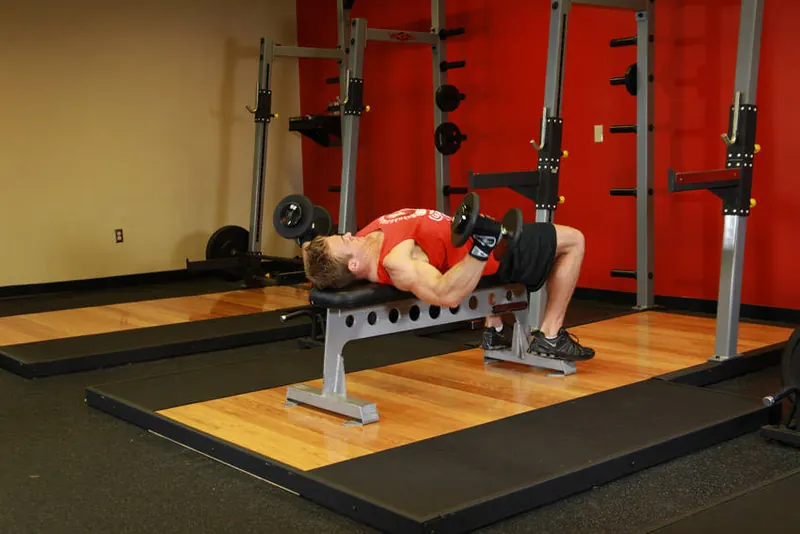 Dumbbell Fly: end position