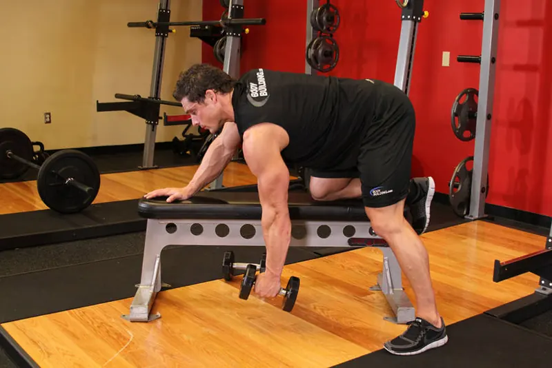 Dumbbell Row: starting position