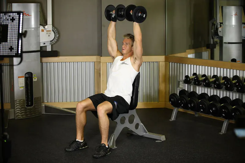 Dumbbell Shoulder Press: end position