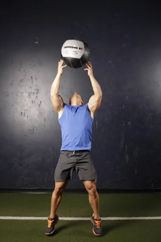 Backward Medicine Ball Throw: end position