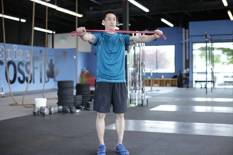 Band Pull Apart: starting position