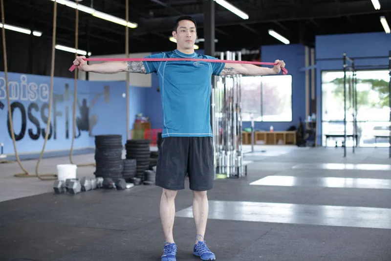 Band Pull Apart: end position