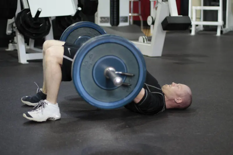 Barbell Glute Bridge: end position