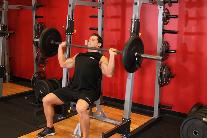 Barbell Shoulder Press: end position