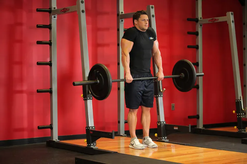Barbell Shrug: end position