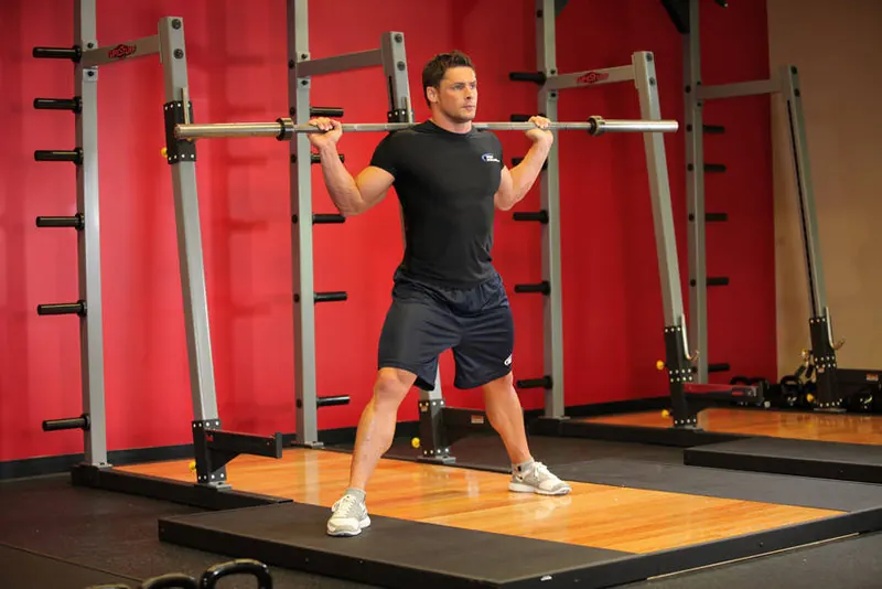 Barbell Side Split Squat: starting position