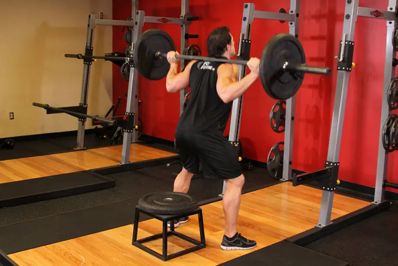 Barbell Squat To A Bench: starting position