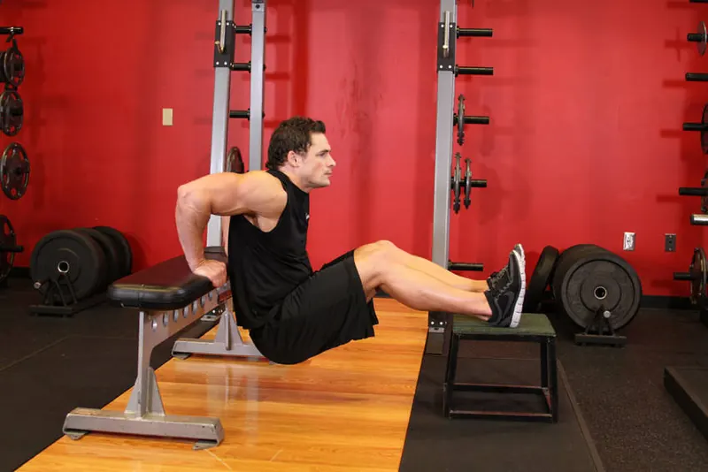 Bench Dips: end position