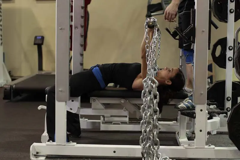 Bench Press with Chains: end position