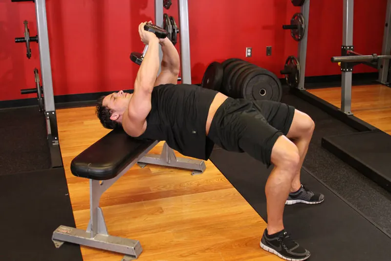 Bent-Arm Dumbbell Pullover: starting position