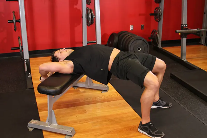Bent-Arm Dumbbell Pullover: end position