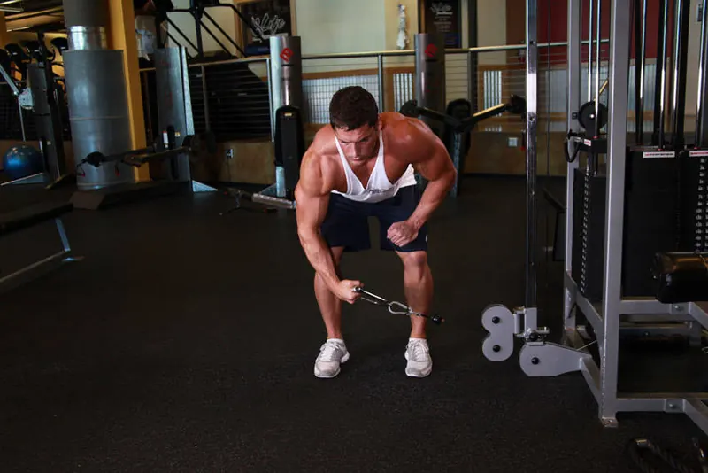 Bent Over Low-Pulley Side Lateral: starting position