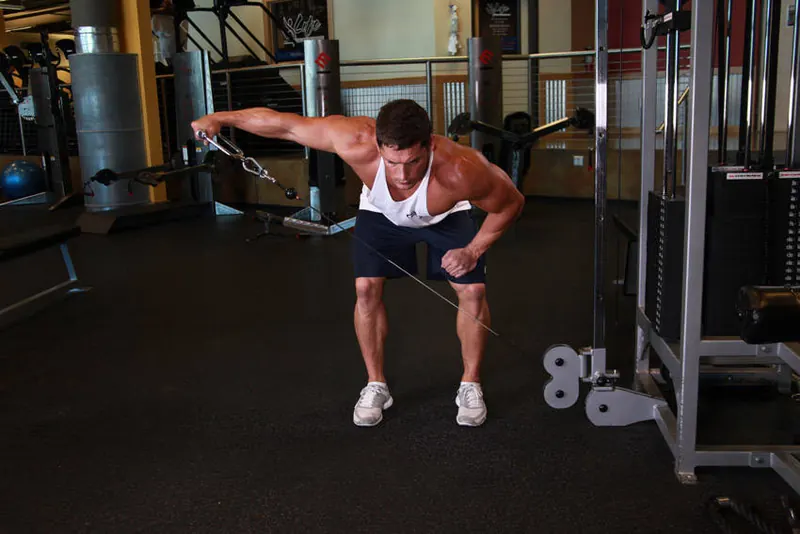 Bent Over Low-Pulley Side Lateral: end position