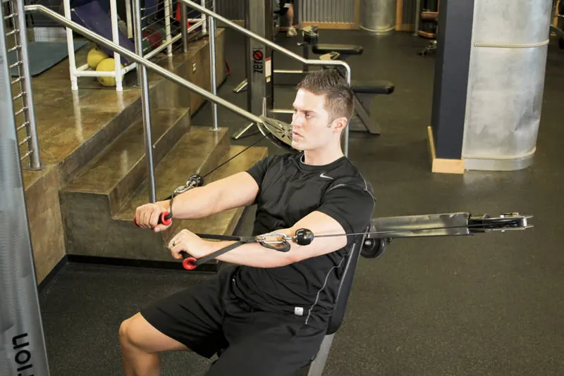 Cable Chest Press: end position