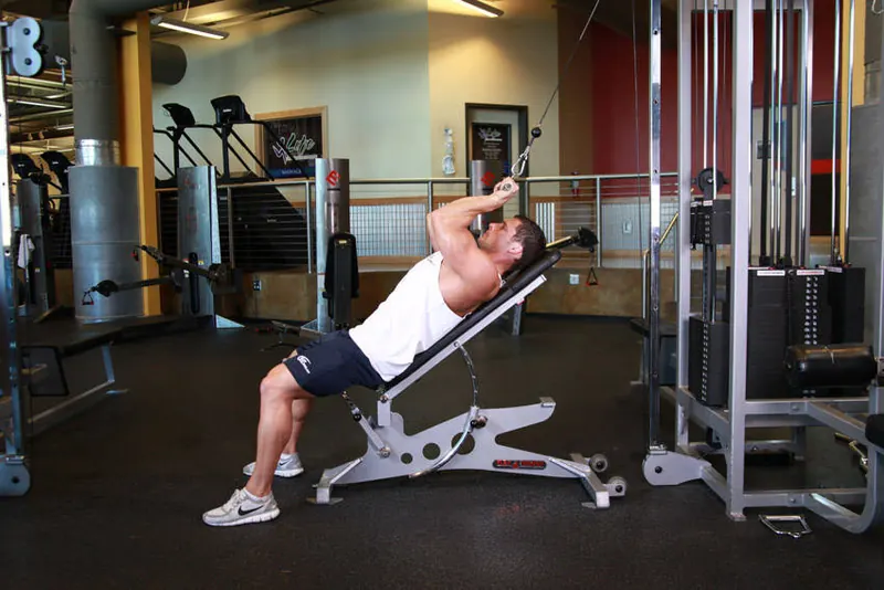 Cable Incline Triceps Extension: starting position