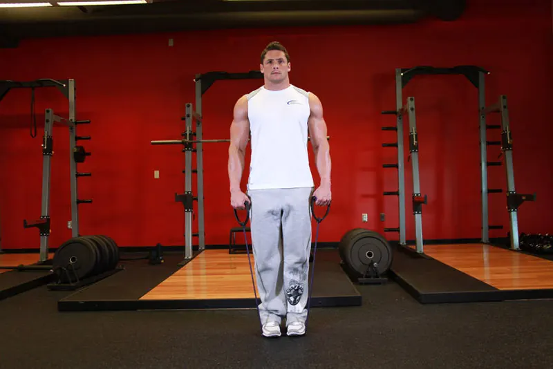 Calf Raises - With Bands: starting position