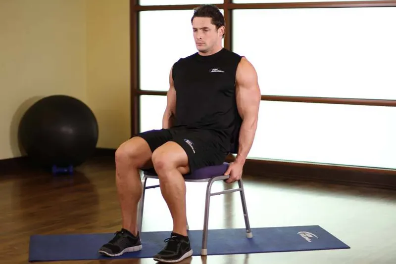 Chair Leg Extended Stretch: starting position