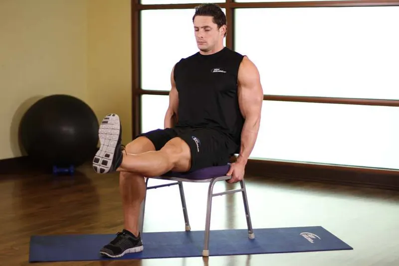 Chair Leg Extended Stretch: end position