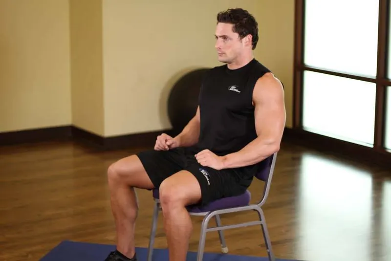 Chair Upper Body Stretch: starting position