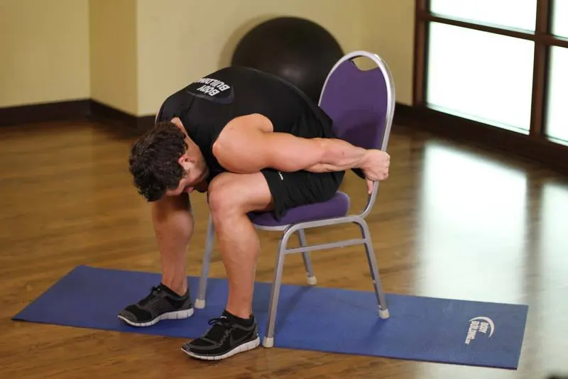 Chair Upper Body Stretch: end position