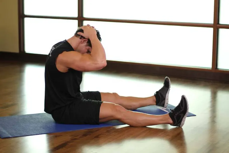 Chin To Chest Stretch: end position