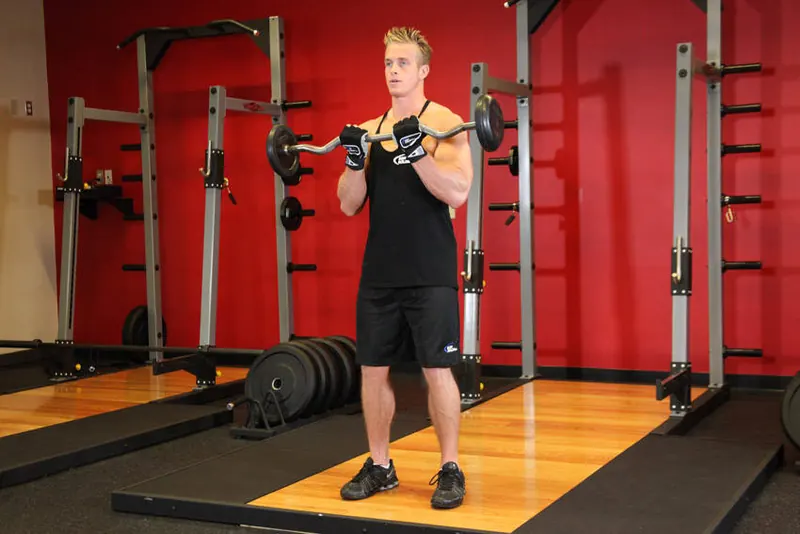 Close-Grip EZ Bar Curl: end position