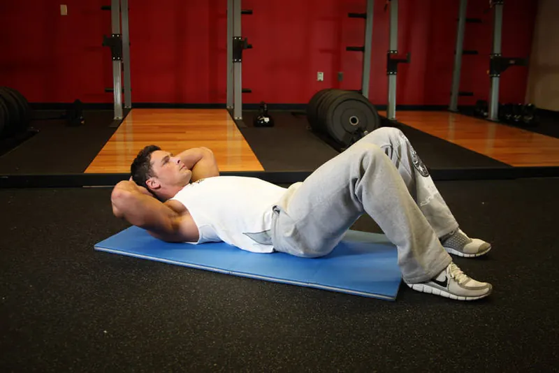 Cross-Body Crunch: starting position