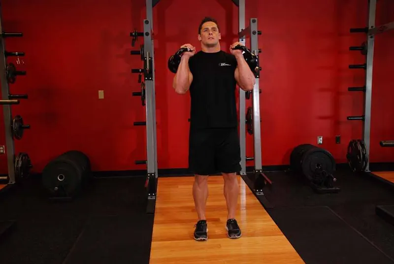 Double Kettlebell Jerk: starting position