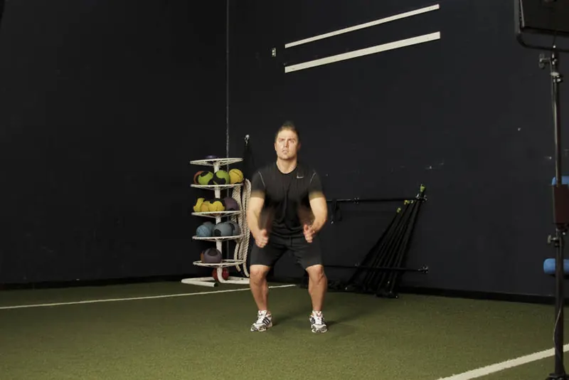 Double Leg Butt Kick: starting position