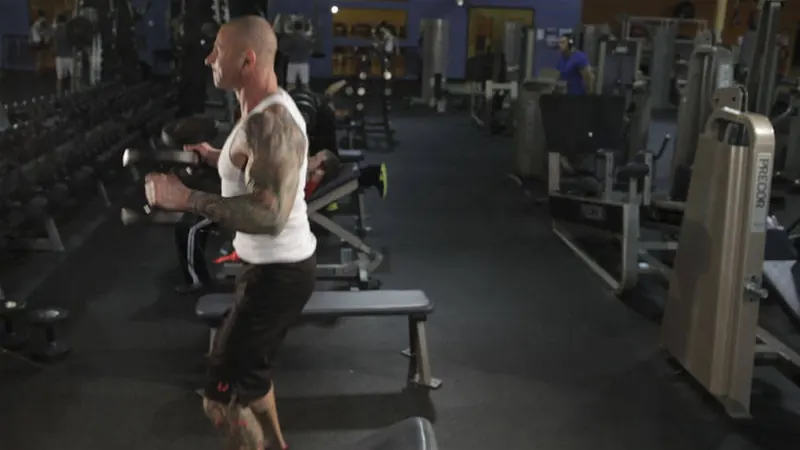 Dumbbell Clean: end position