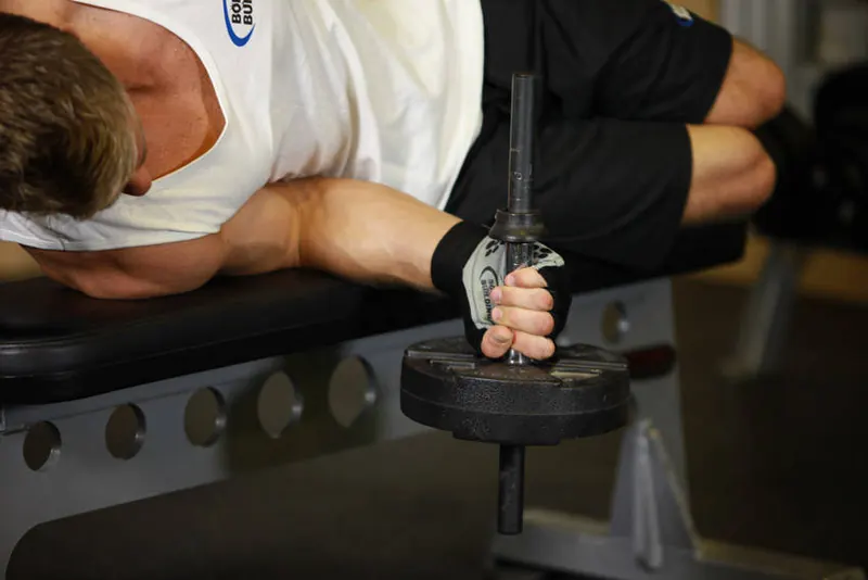 Dumbbell Lying Pronation: starting position