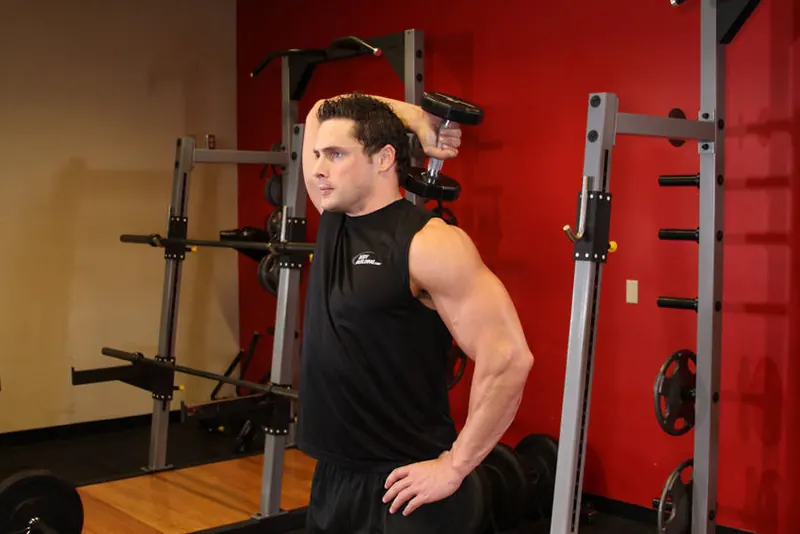 Dumbbell One-Arm Triceps Extension: starting position