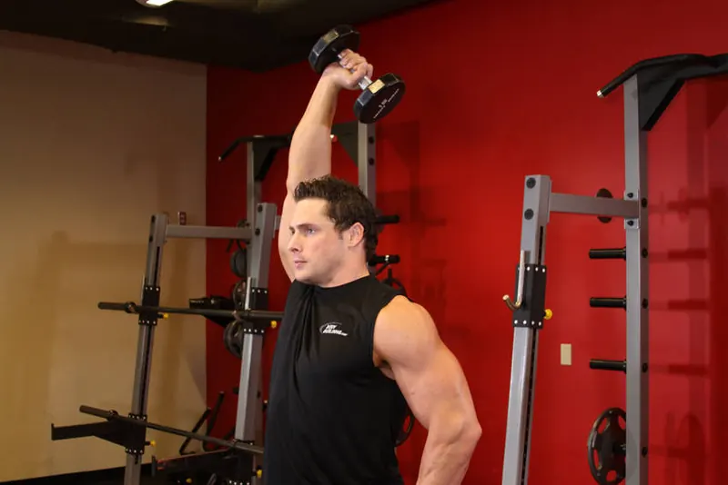 Dumbbell One-Arm Triceps Extension: end position