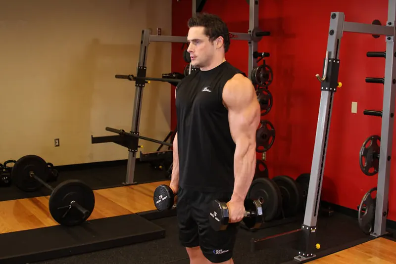 Dumbbell Raise: starting position