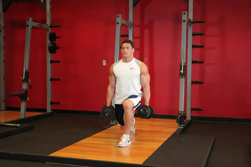 Dumbbell Rear Lunge: end position