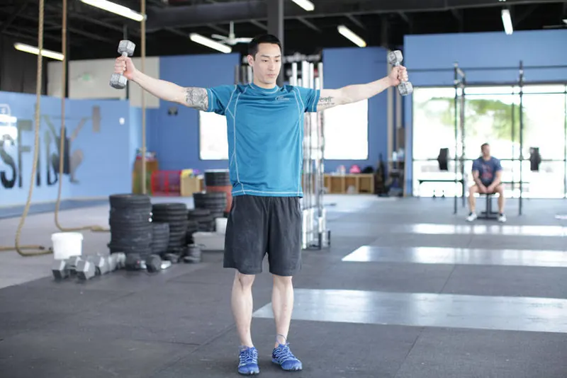 Dumbbell Scaption: end position