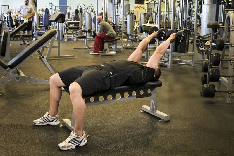 Dumbbell Tricep Extension -Pronated Grip: end position