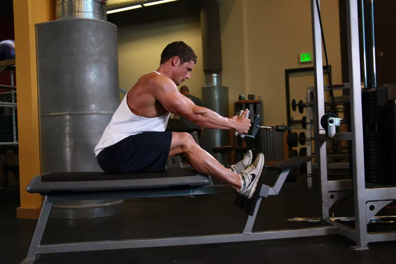 Elevated Cable Rows: starting position