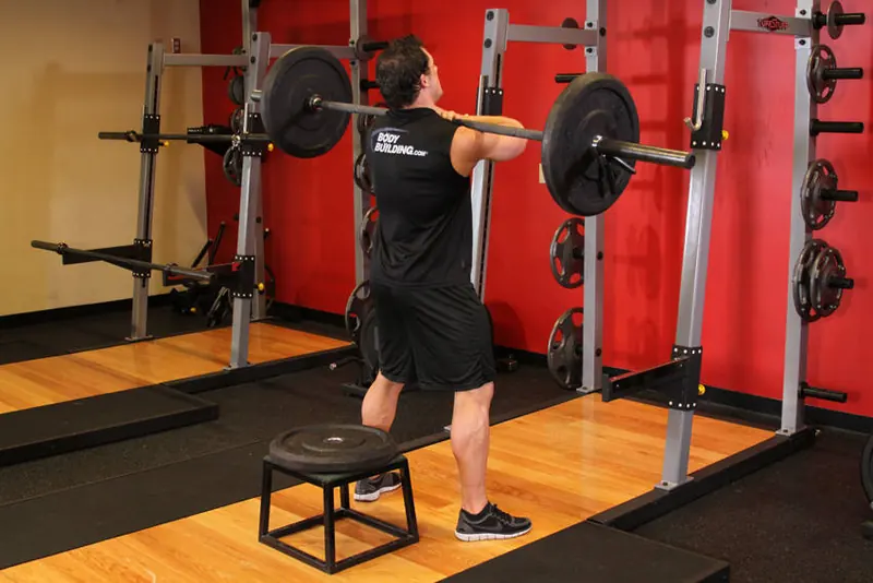 Front Barbell Squat To A Bench: starting position