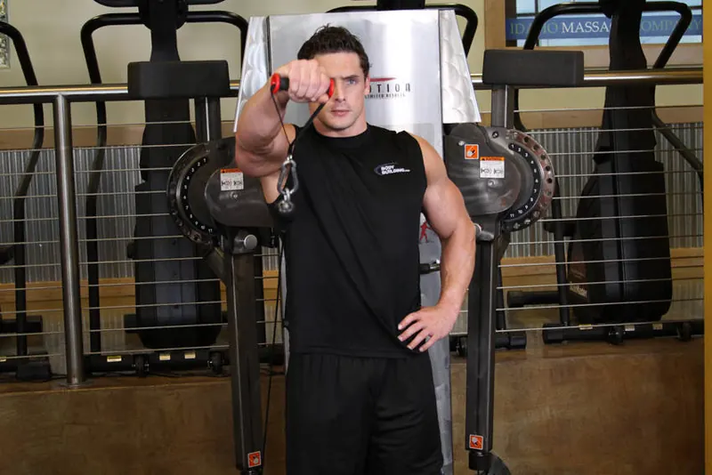Front Cable Raise: end position