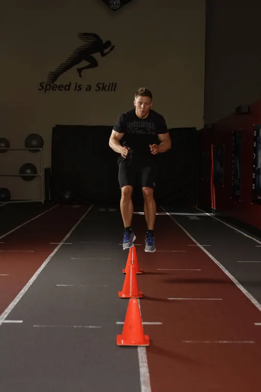 Front Cone Hops (or hurdle hops): end position
