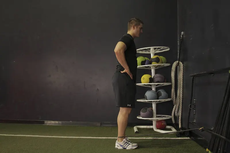 Hip Extension with Bands: starting position