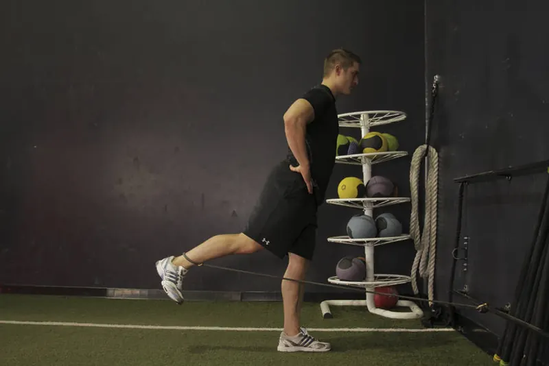 Hip Extension with Bands: end position