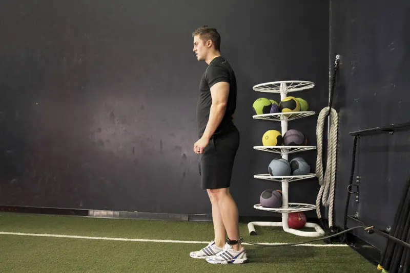 Hip Flexion with Band: starting position