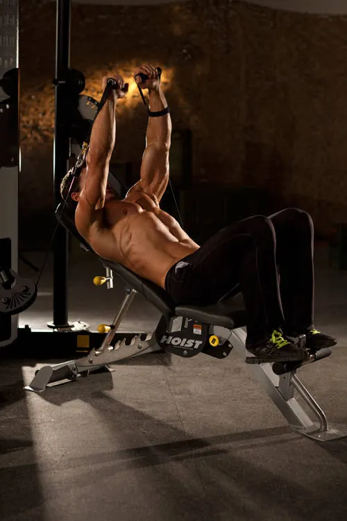 Incline Cable Chest Press: end position