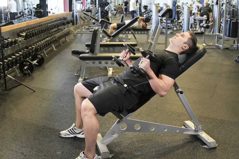 Incline Hammer Curls: end position