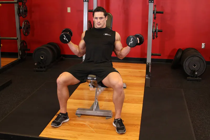 Incline Inner Biceps Curl: end position