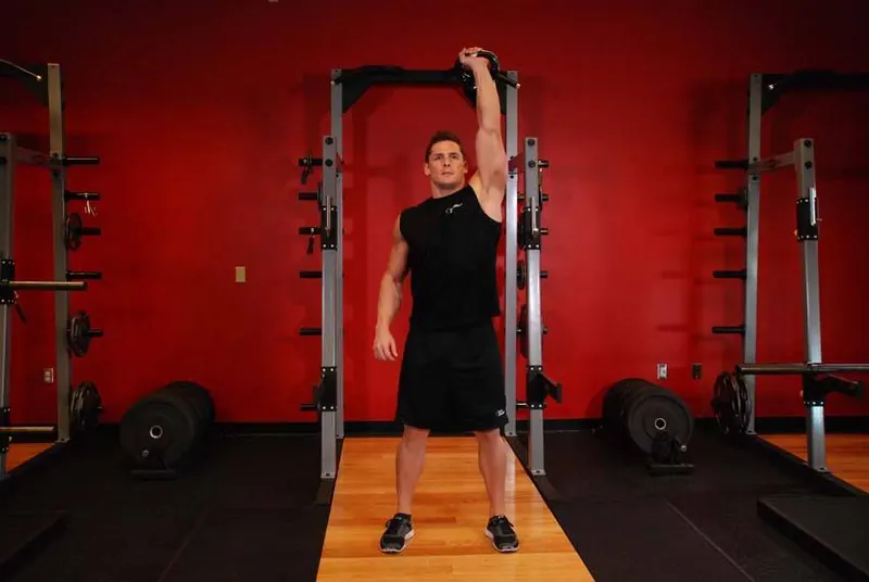 Kettlebell Arnold Press: end position