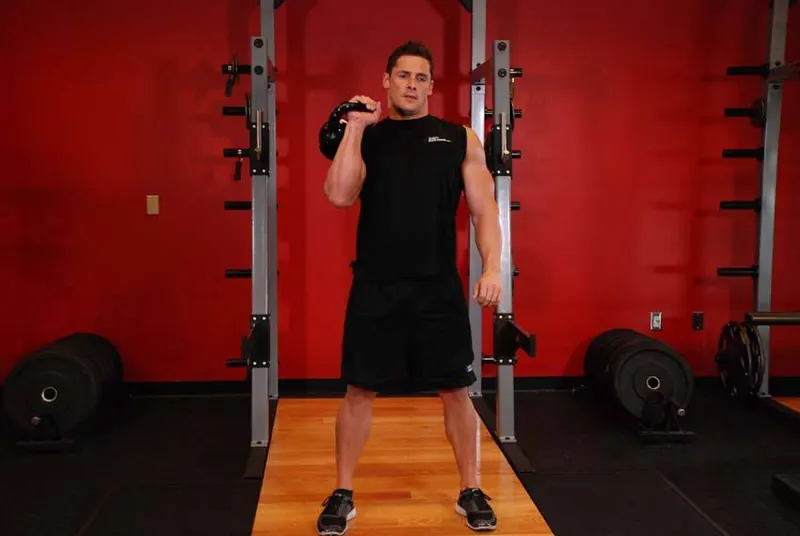 Kettlebell Dead Clean: end position